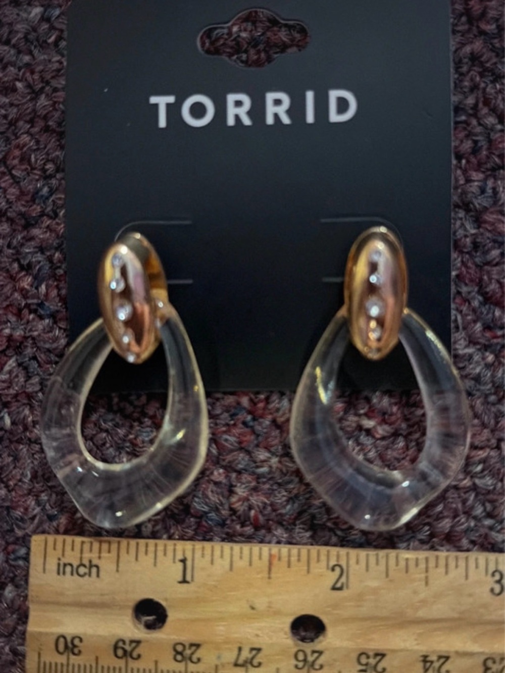 torrid Clear Loop Drop Earrings with Gold-Tone Studs